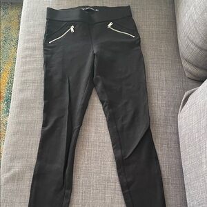 Zara Black Leggings with Silver Zippers